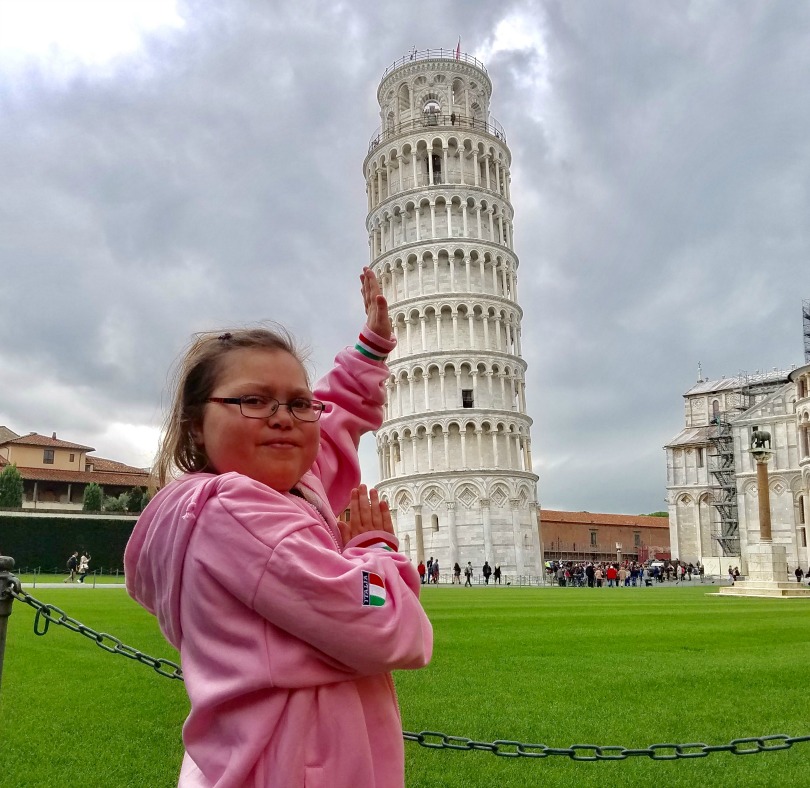 Abby at the Leaning Tower of Pisa