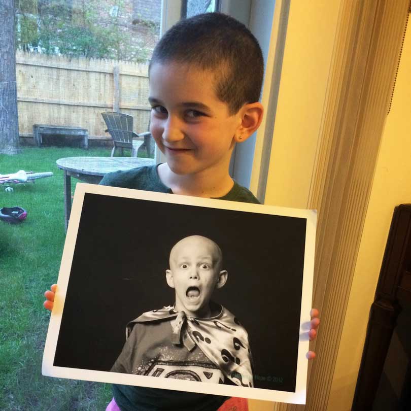 Yael with a photo of her brother Sammy