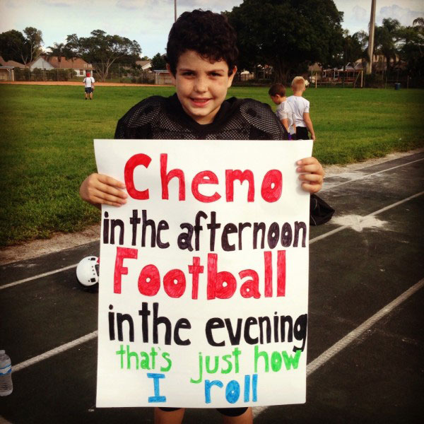 Josh loves playing football and was able to return to the sport a year after being diagnosed