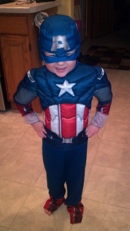 Will dressed as Captain America