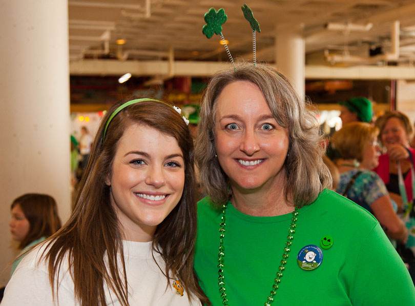 Sarah and her mom at a St. Baldrick's event