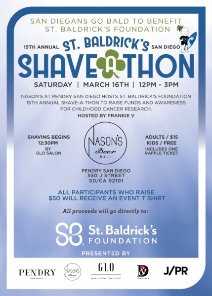 15th annual Baldrick's Shave a Thon- San Diego Event Logo