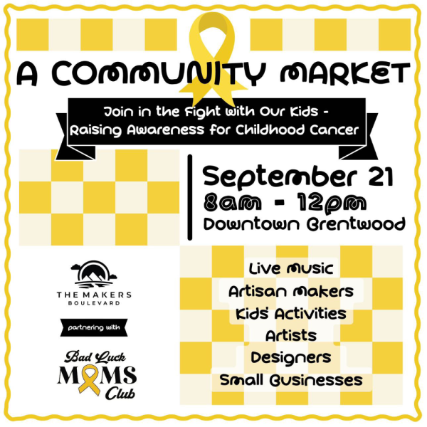 Brentwood Community Market for Childhood Cancer Awareness Fundraiser Logo